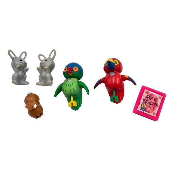 Vintage Littlest Pet Shop Toys Baby Bunnies Zoo Desert Parakeet Jolly Toucan Lot - Picture 1 of 13